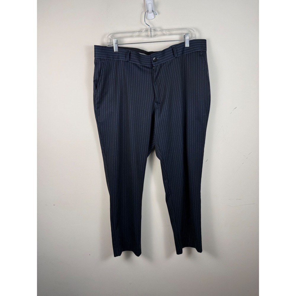 State & Liberty Mens Navy Blue Pinstripe Stretch Athletic Fit Suit Pants Size 38